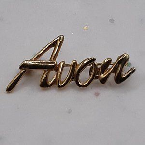 Avon Exclusive For Representative Pin Cursive Script With Pinback Brand New
